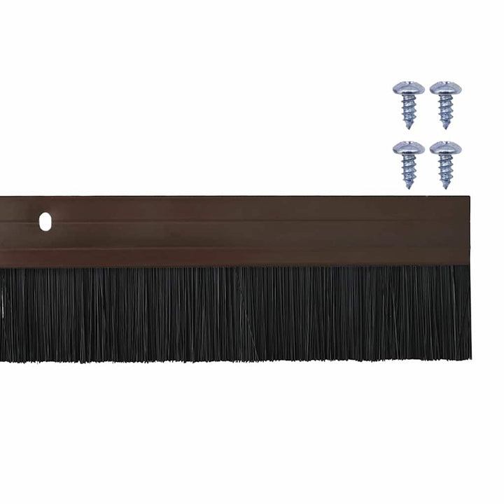 Skruemonterede dørbørste tætninger 12 pcs Brun 100 cm