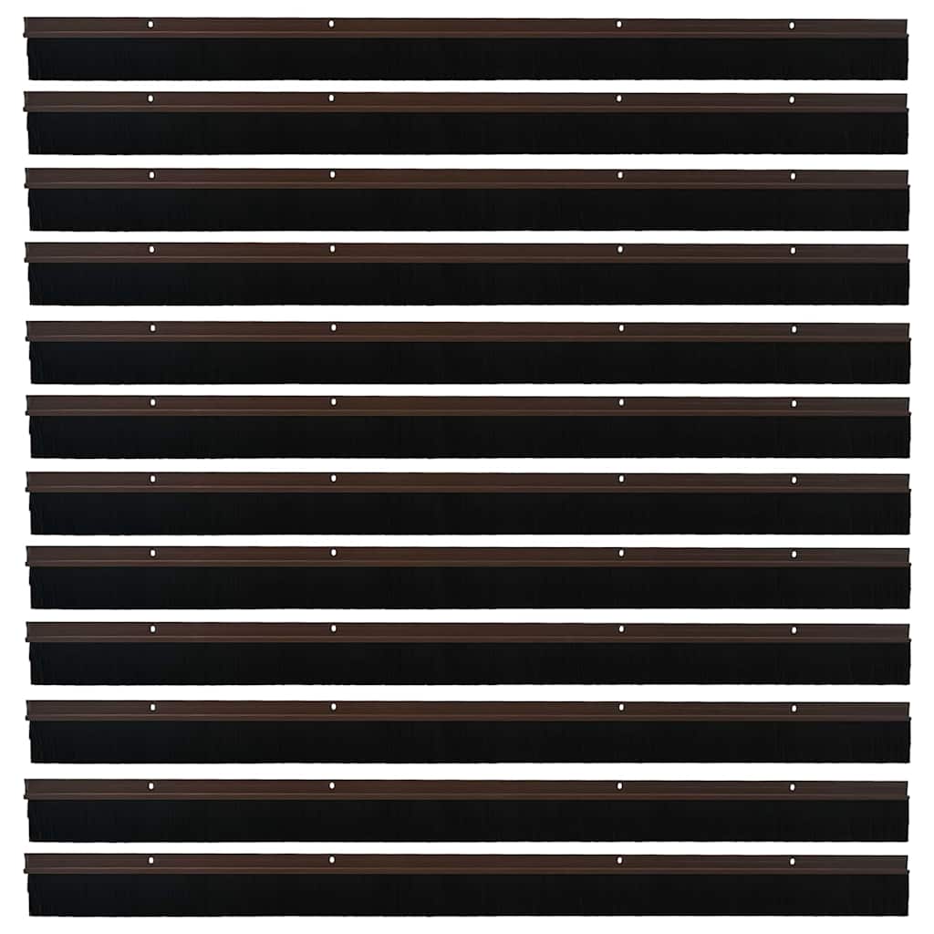 Skruemonterede dørbørste tætninger 12 pcs Brun 100 cm