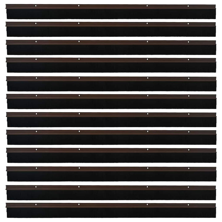 Skruemonterede dørbørste tætninger 12 pcs Brun 100 cm