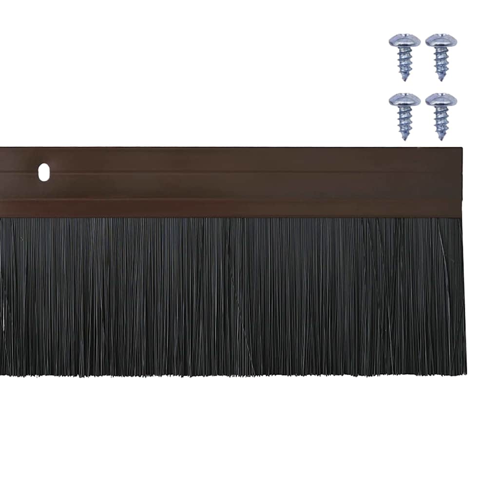 Skruemonterede dørbørste tætninger 12 pcs Brun 100 cm