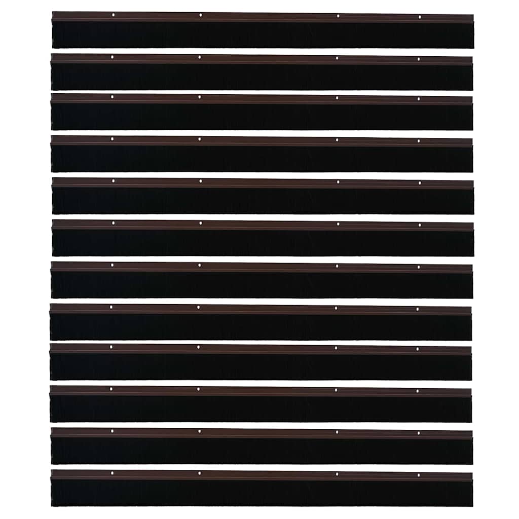 Skruemonterede dørbørste tætninger 12 pcs Brun 100 cm