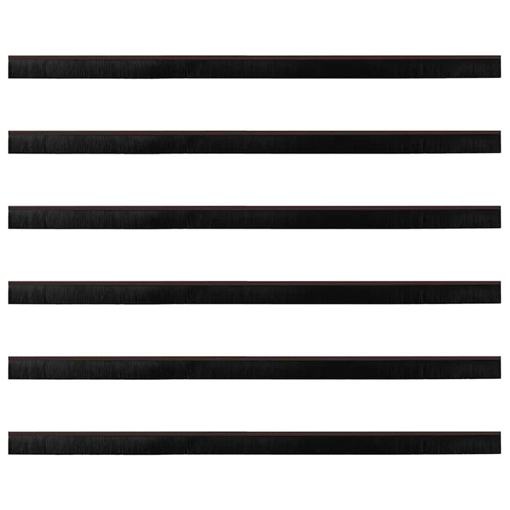 Skruemonterede dørbørste tætninger 6 pcs Brun 100 cm