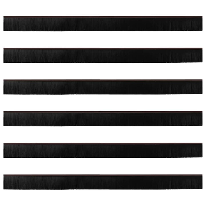 Skruemonterede dørbørste tætninger 6 pcs Brun 100 cm