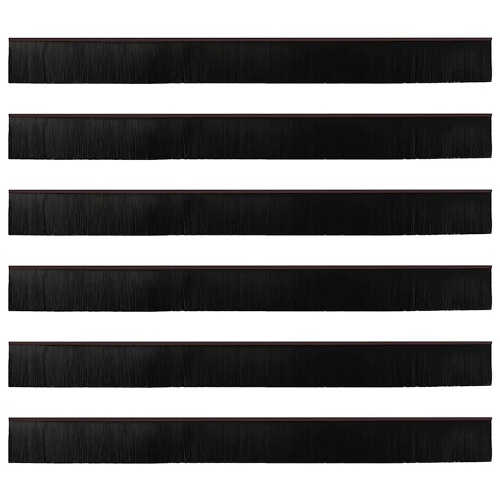Skruemonterede dørbørste tætninger 6 pcs Brun 100 cm