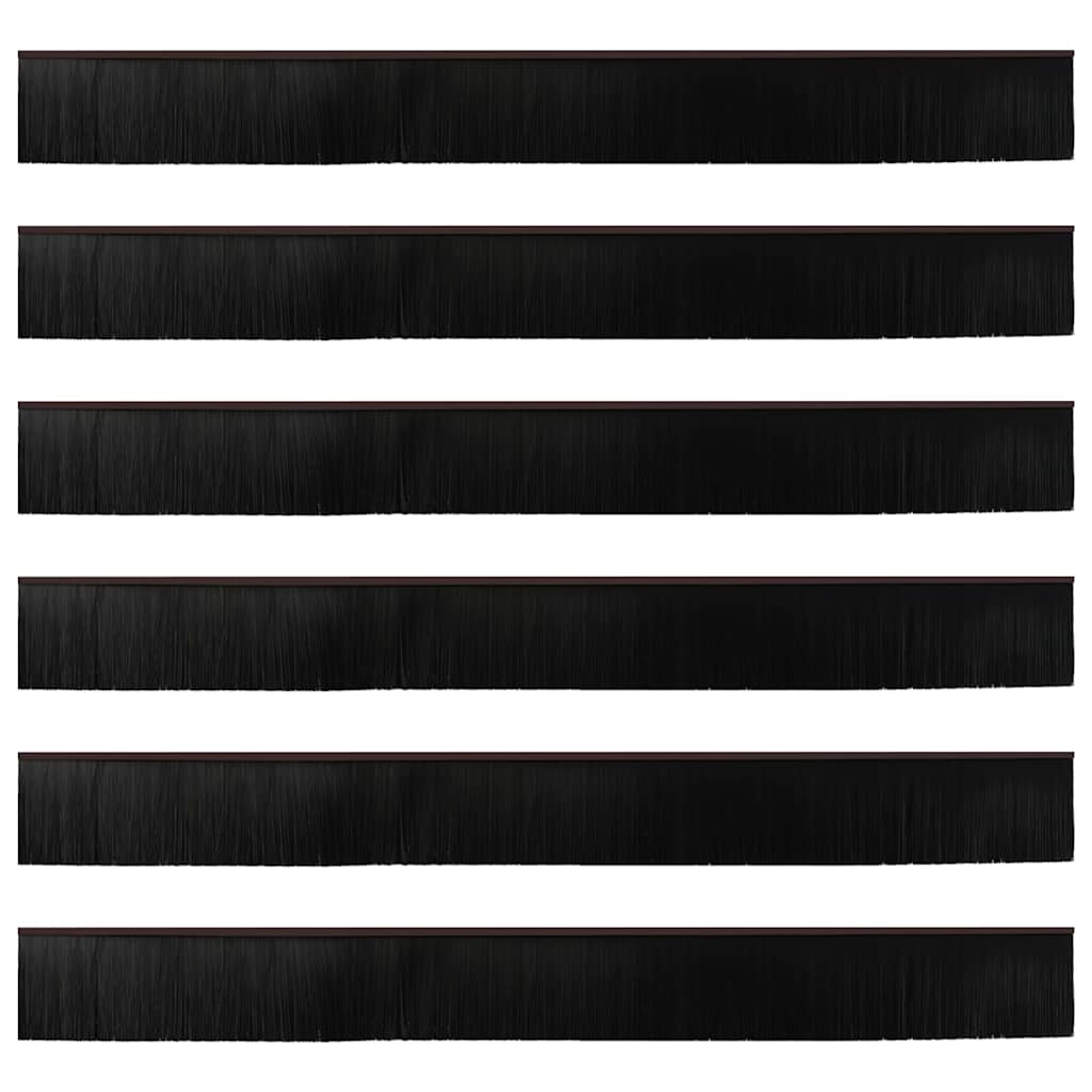 Skruemonterede dørbørste tætninger 6 pcs Brun 100 cm