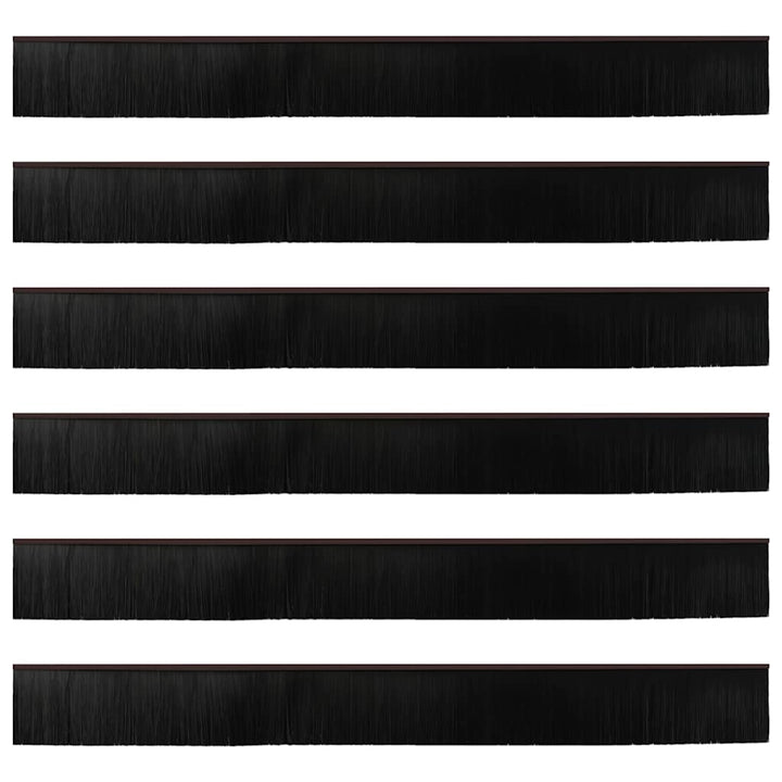 Skruemonterede dørbørste tætninger 6 pcs Brun 100 cm