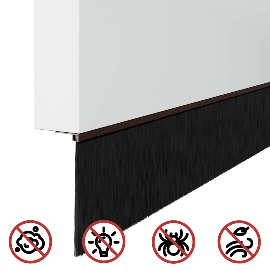 Skruemonterede dørbørste tætninger 6 pcs Brun 100 cm