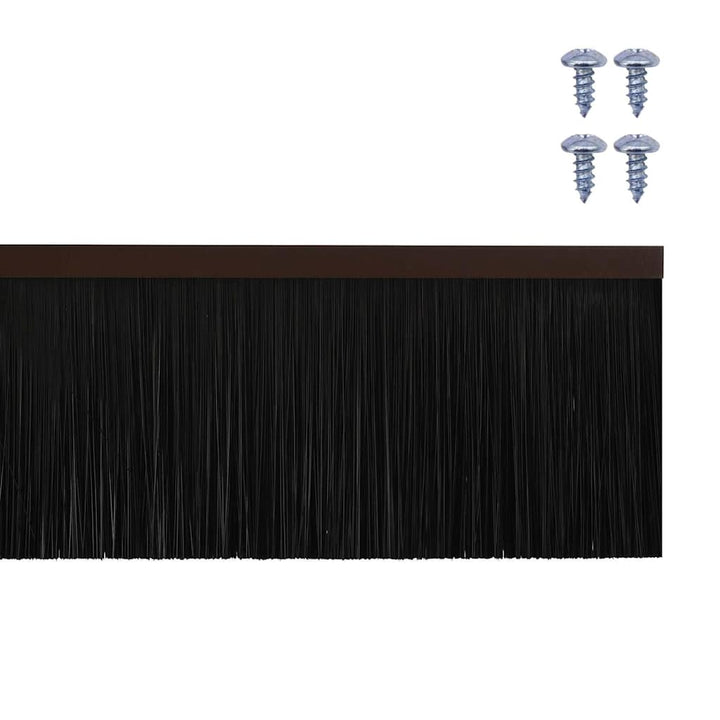 Skruemonterede dørbørste tætninger 12 pcs Brun 100 cm