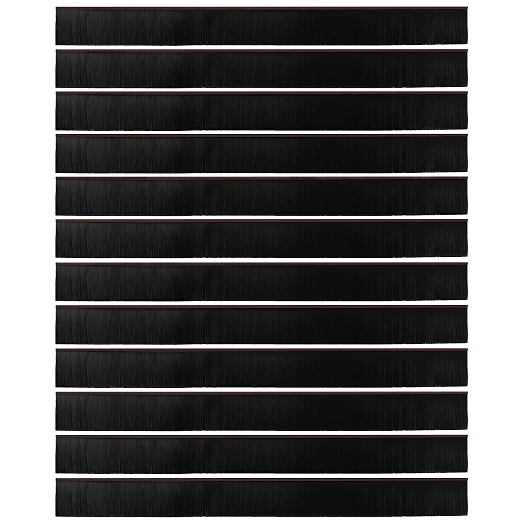 Skruemonterede dørbørste tætninger 12 pcs Brun 100 cm