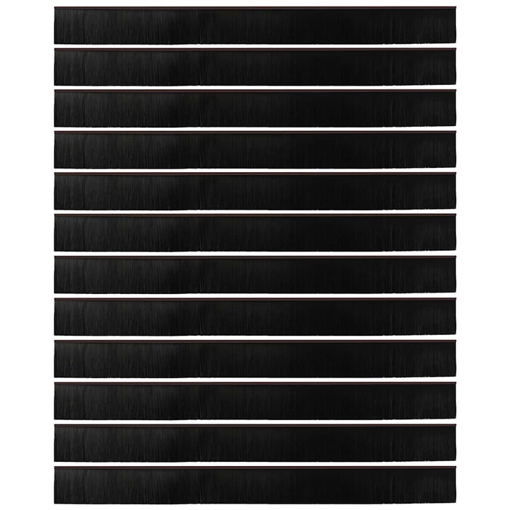 Skruemonterede dørbørste tætninger 12 pcs Brun 100 cm