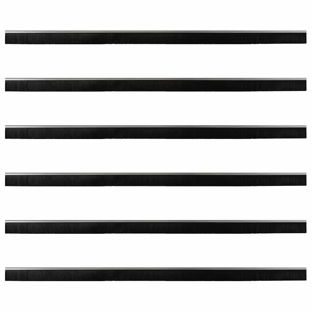 Skruemonterede dørbørste tætninger 6 pcs Sølv 100 cm