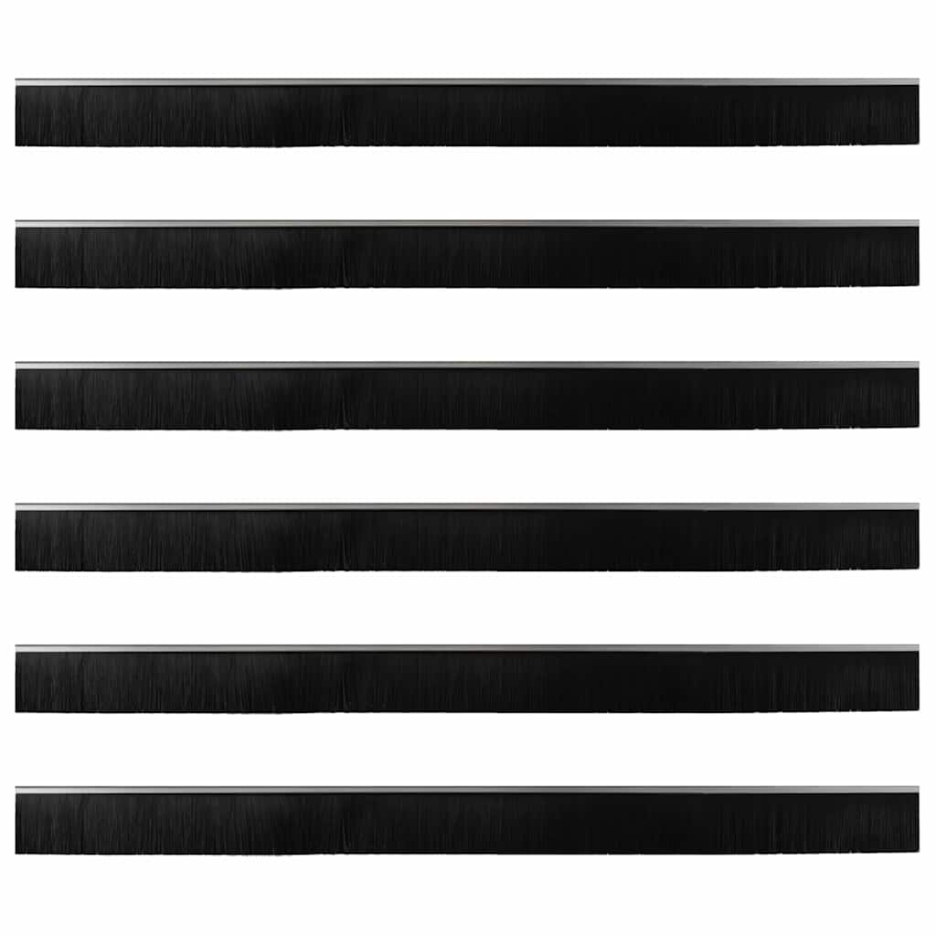 Skruemonterede dørbørste tætninger 6 pcs Sølv 100 cm