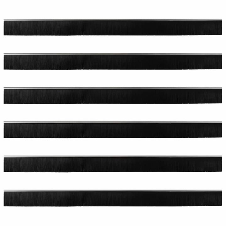 Skruemonterede dørbørste tætninger 6 pcs Sølv 100 cm
