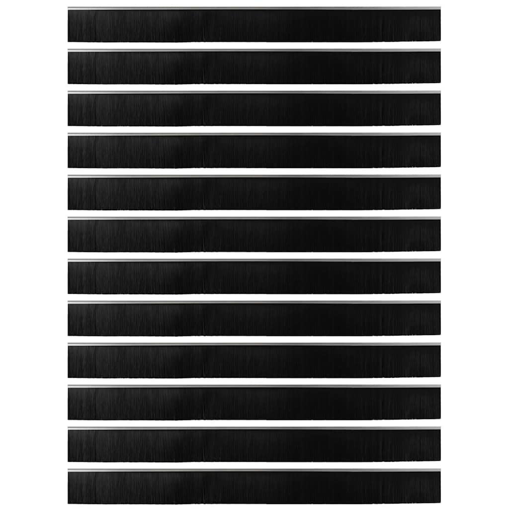 Skruemonterede dørbørste tætninger 12 pcs Sølv 100 cm
