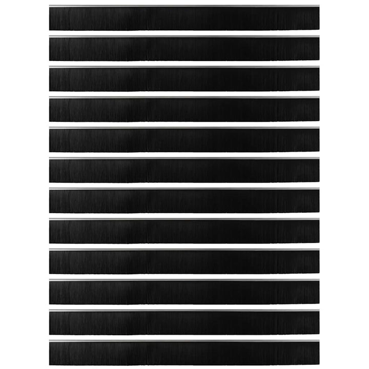 Skruemonterede dørbørste tætninger 12 pcs Sølv 100 cm
