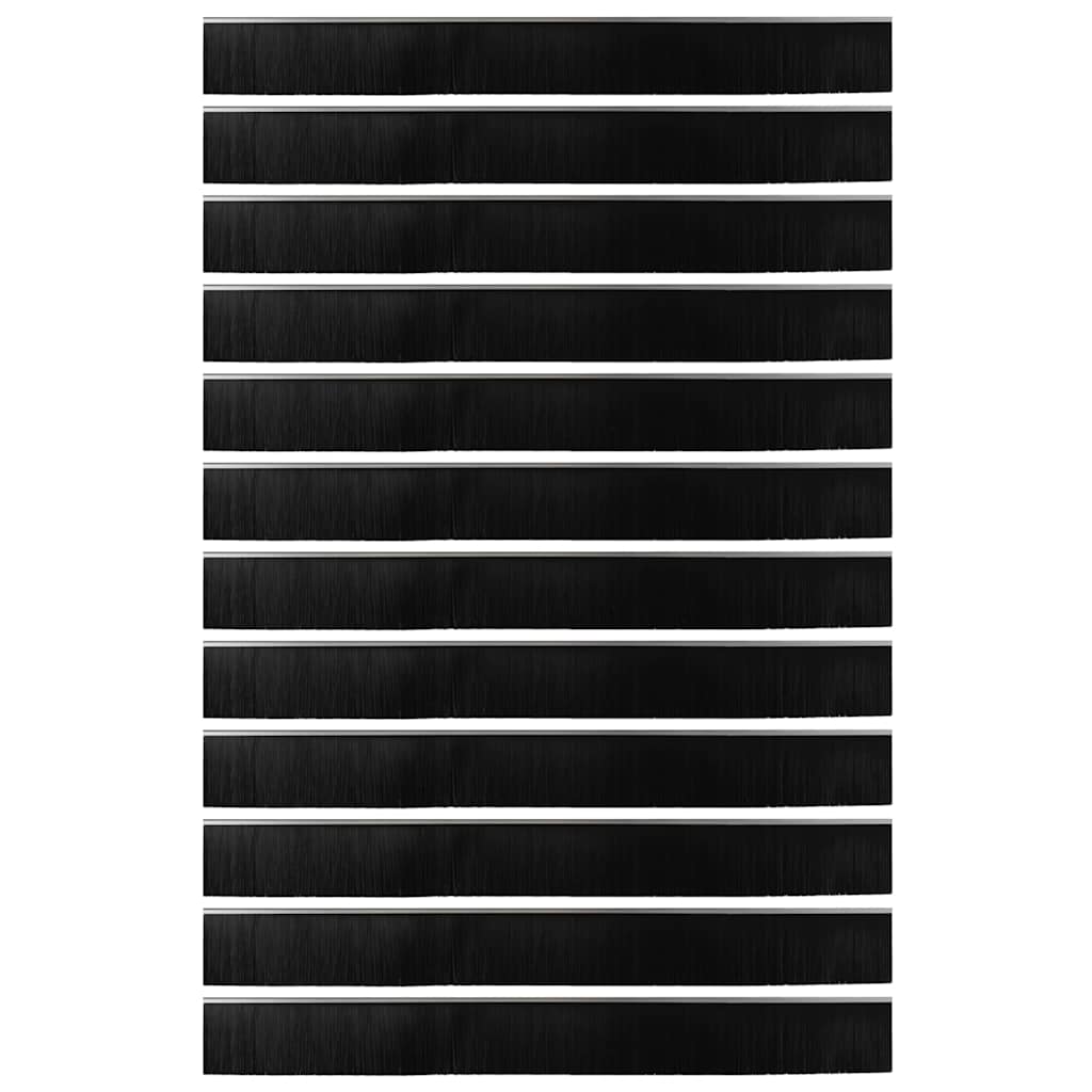 Skruemonterede dørbørste tætninger 12 pcs Sølv 100 cm