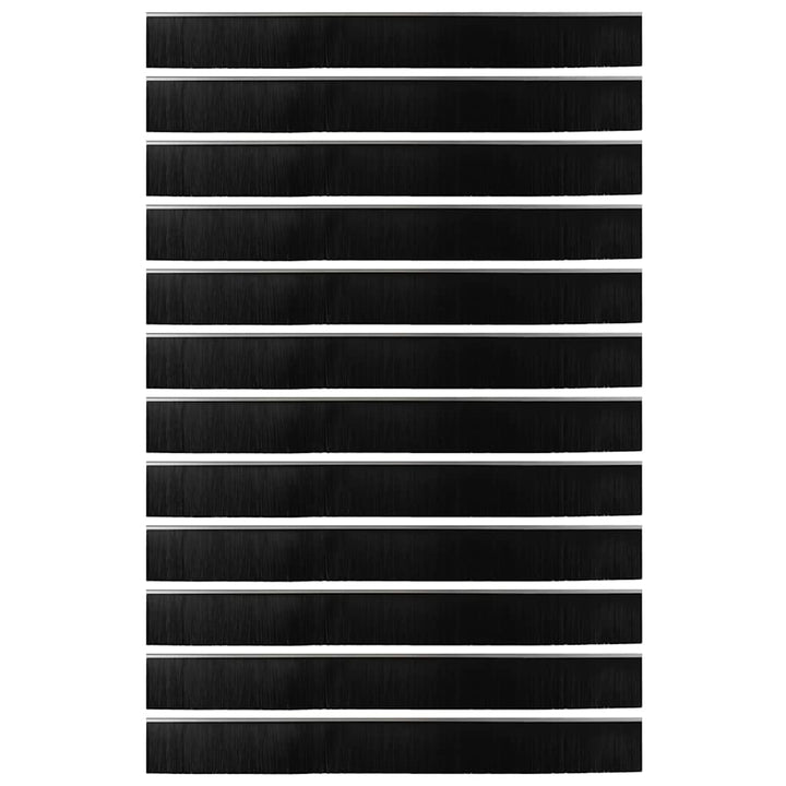 Skruemonterede dørbørste tætninger 12 pcs Sølv 100 cm