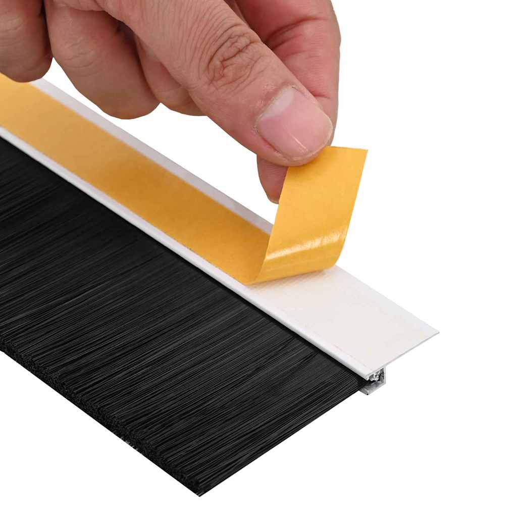Selvklæbende dørbørstetætninger 6 pcs Hvid 100 cm