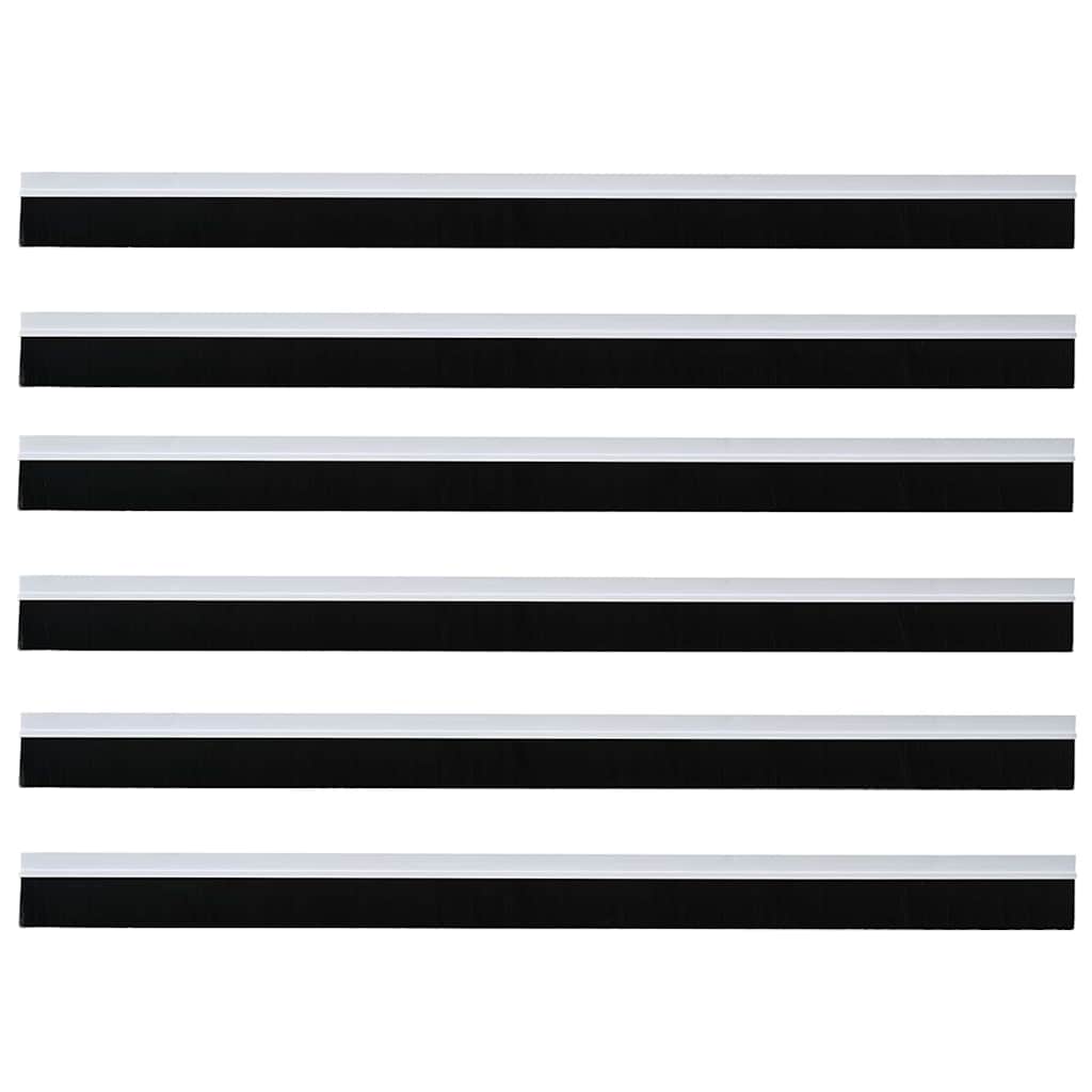 Selvklæbende dørbørstetætninger 6 pcs Hvid 100 cm