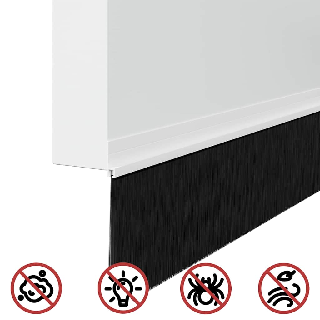 Selvklæbende dørbørstetætninger 6 pcs Hvid 100 cm