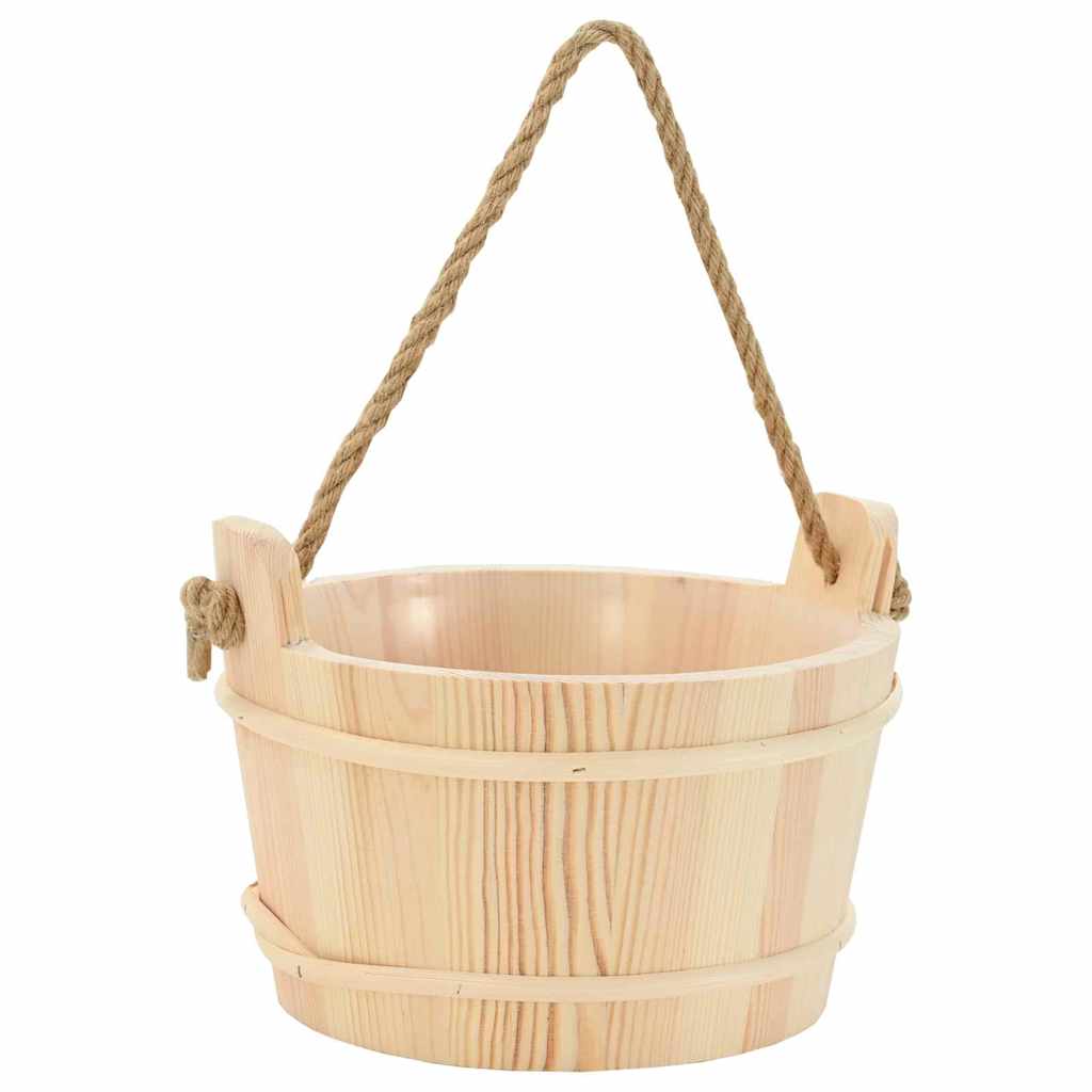 Sauna Spand 2 pcs Brun Massivt fyrretræ og hamp