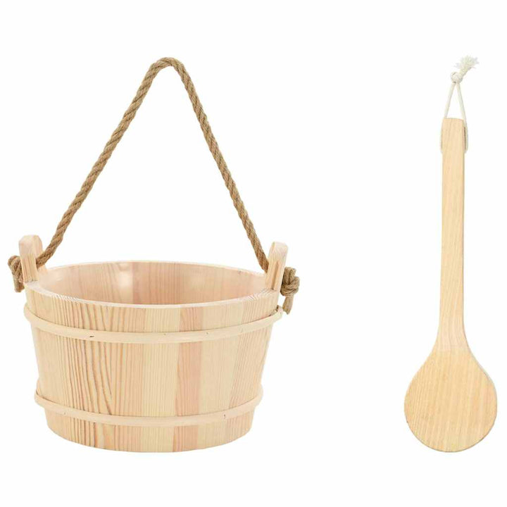 Sauna Spand 2 pcs Brun Massivt fyrretræ og hamp