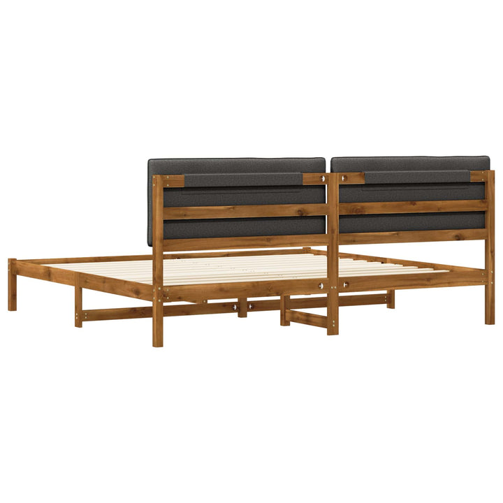 Sengestel med Polstret Hovedgavl Naturfarvet og mørkegrå