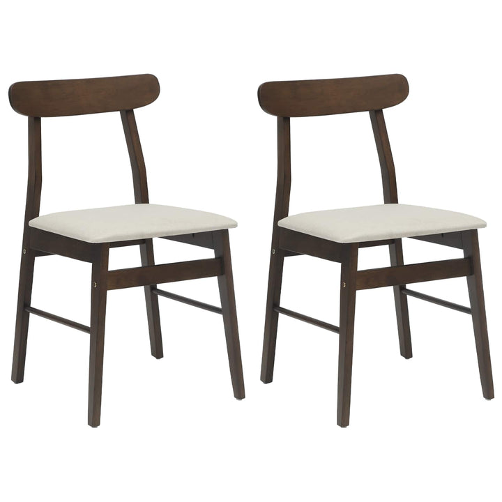 Spisestuestol 2 pcs Mørkebrun, Lys Massiv Gummitræ