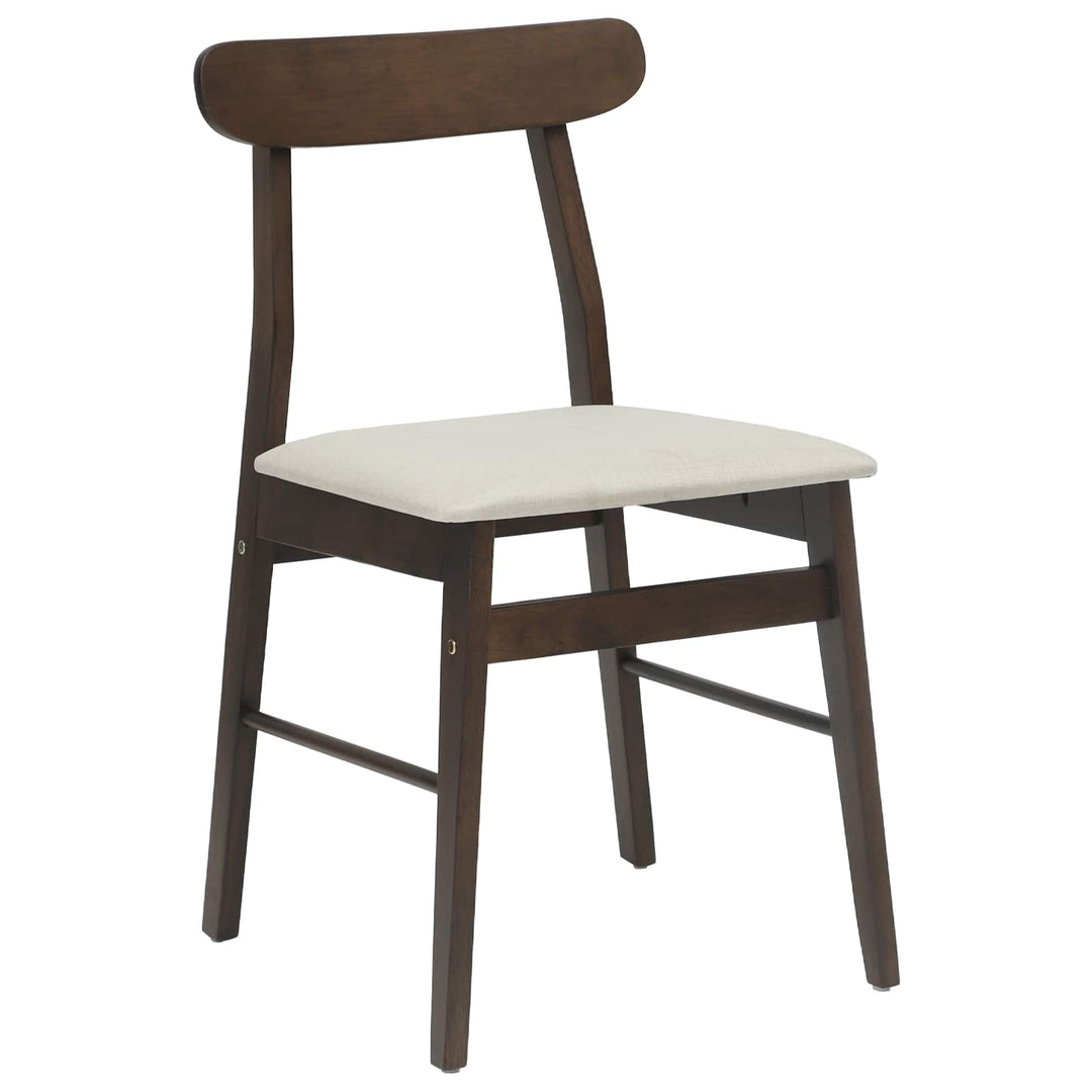 Spisestuestol 2 pcs Mørkebrun, Lys Massiv Gummitræ