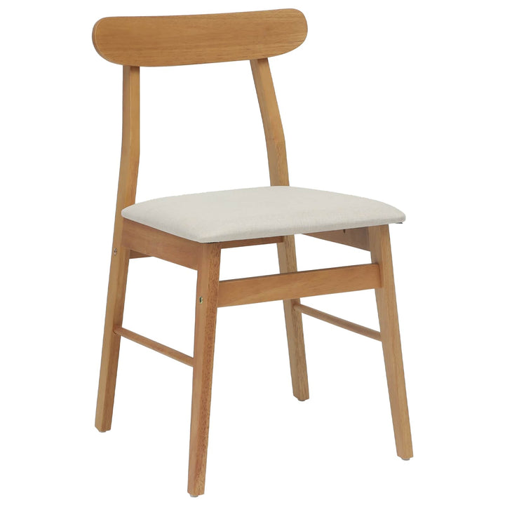 Spisestuestol 2 pcs Naturlig og lys Massiv Gummitræ