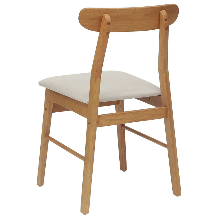 Spisestuestol 2 pcs Naturlig og lys Massiv Gummitræ