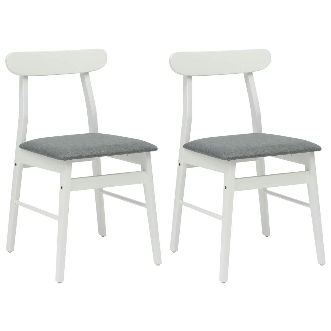 Spisestuestol 2 pcs Hvid og Grå Massiv Gummitræ