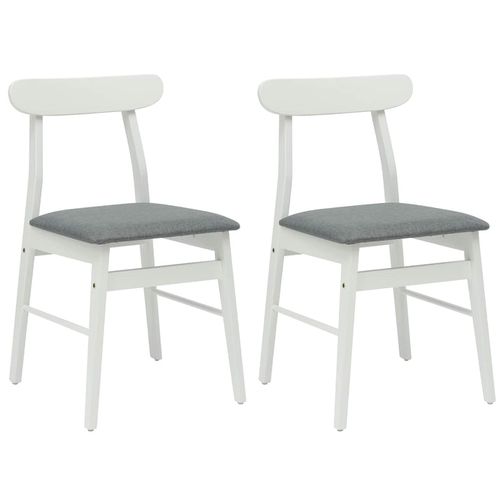 Spisestuestol 2 pcs Hvid og Grå Massiv Gummitræ