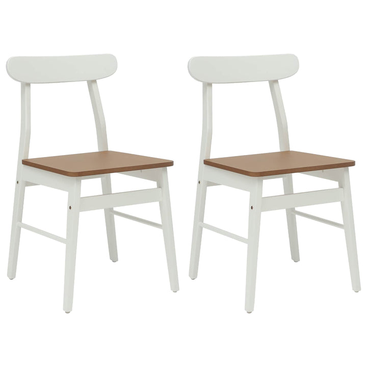 Spisestuestol 2 pcs Hvid og Naturlig 43 x 44,5 x 77 cm