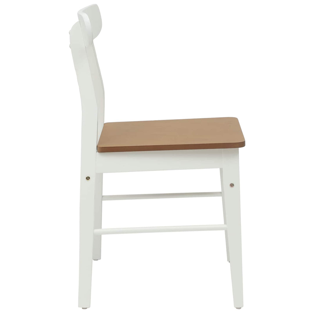 Spisestuestol 2 pcs Hvid og Naturlig 43 x 44,5 x 77 cm