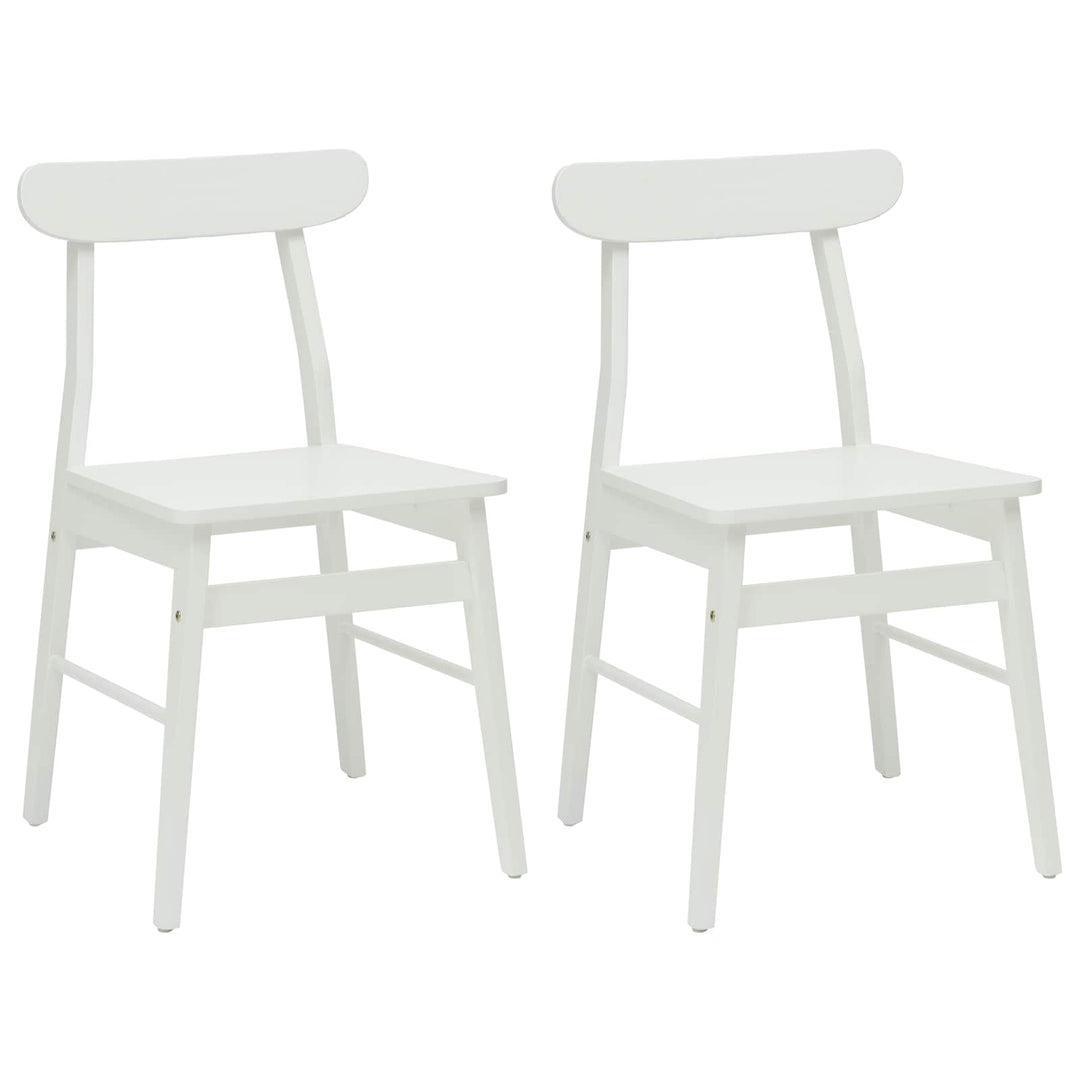 Spisestuestol 2 pcs Hvid 43 x 44,5 x 77 cm Massiv Gummitræ