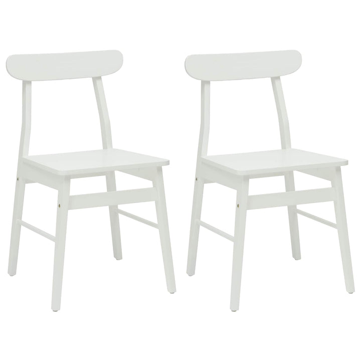 Spisestuestol 2 pcs Hvid 43 x 44,5 x 77 cm Massiv Gummitræ