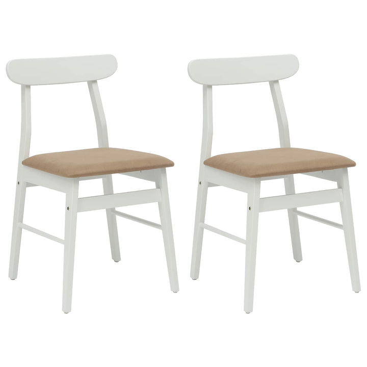 Spisestuestol 2 pcs Hvid og brun Massiv Gummitræ