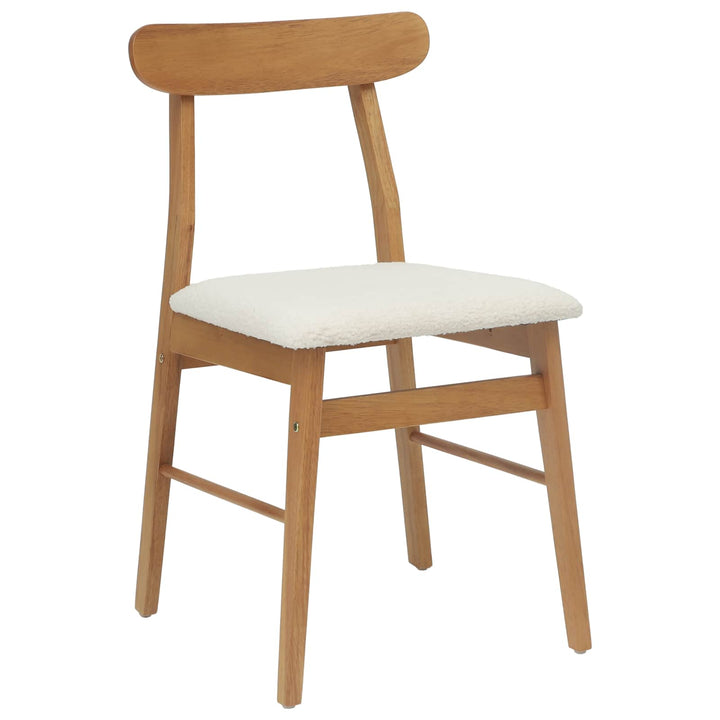 Spisestuestol 2 pcs Naturlig og lys Massiv Gummitræ