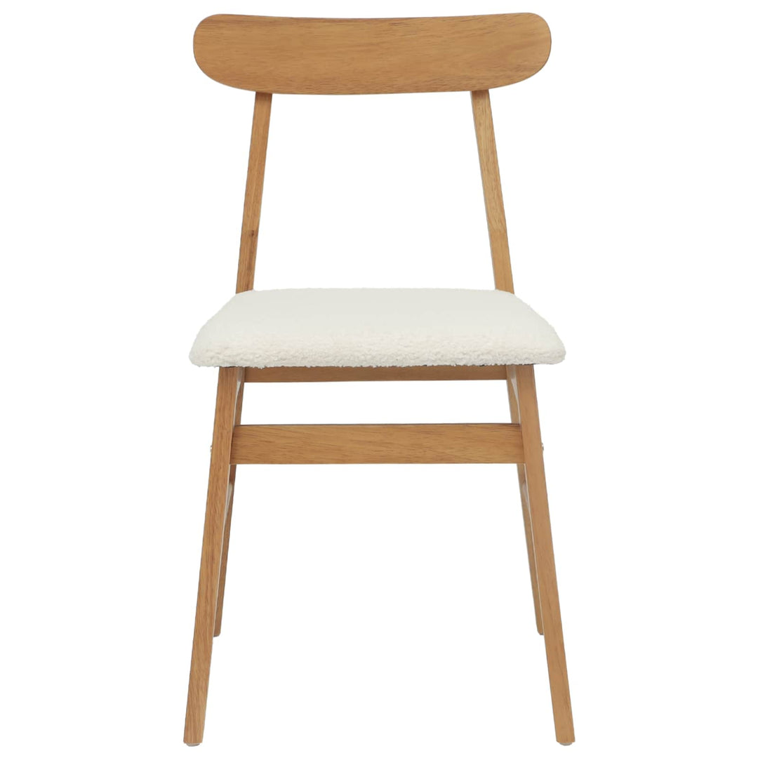 Spisestuestol 2 pcs Naturlig og lys Massiv Gummitræ