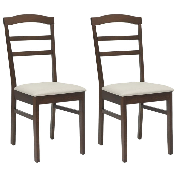 Spisestuestol 2 pcs Lys brun og lys Massiv Gummitræ