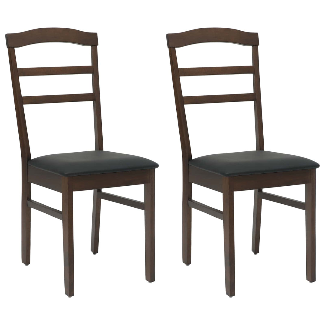 Spisestuestol 2 pcs Lys brun og sort Massiv Gummitræ