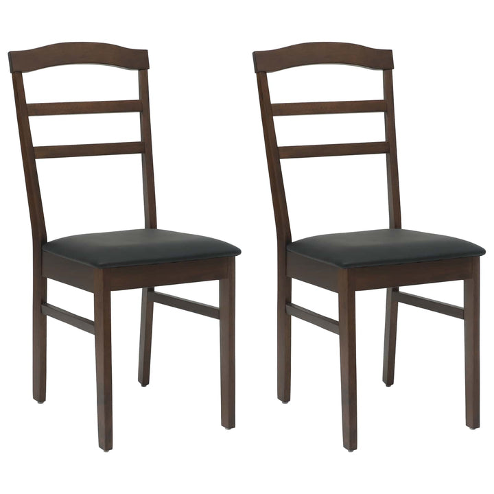 Spisestuestol 2 pcs Lys brun og sort Massiv Gummitræ