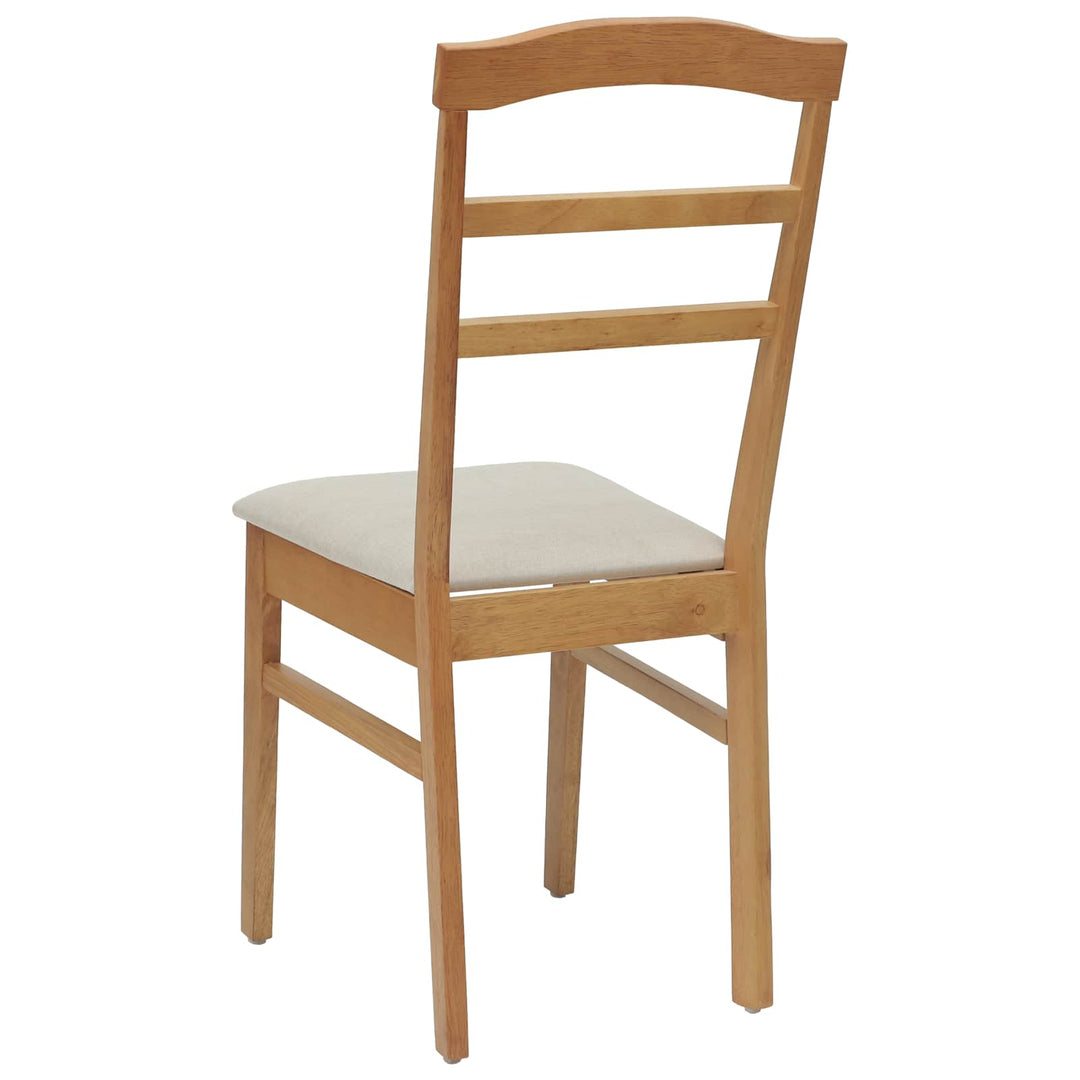 Spisestuestol 2 pcs Naturlig og lys Massiv Gummitræ