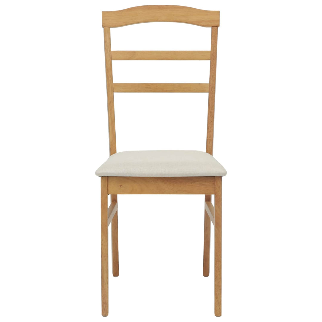 Spisestuestol 2 pcs Naturlig og lys Massiv Gummitræ