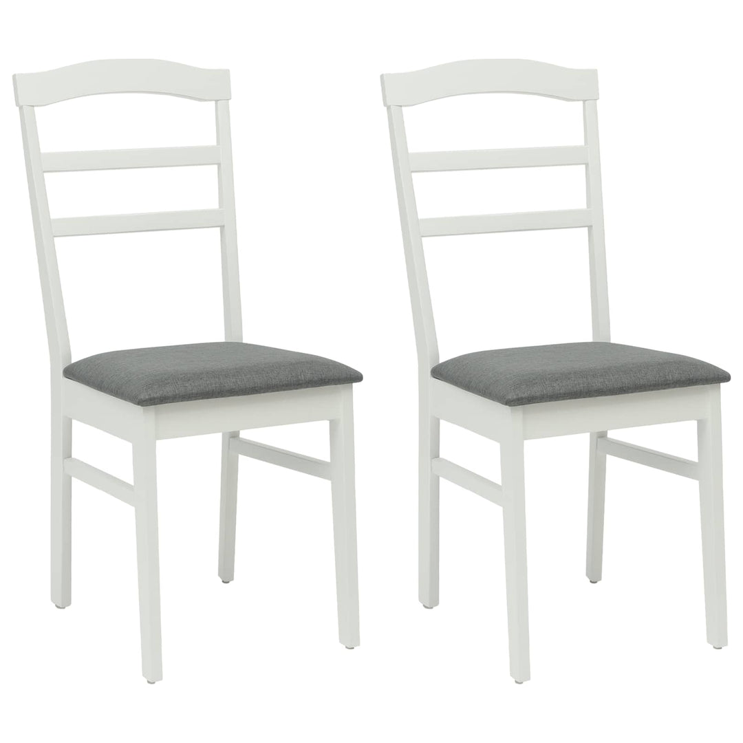 Spisestuestol 2 pcs Hvid og Grå Massiv Gummitræ