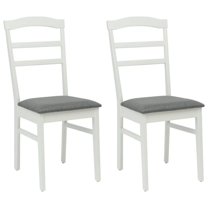 Spisestuestol 2 pcs Hvid og Grå Massiv Gummitræ