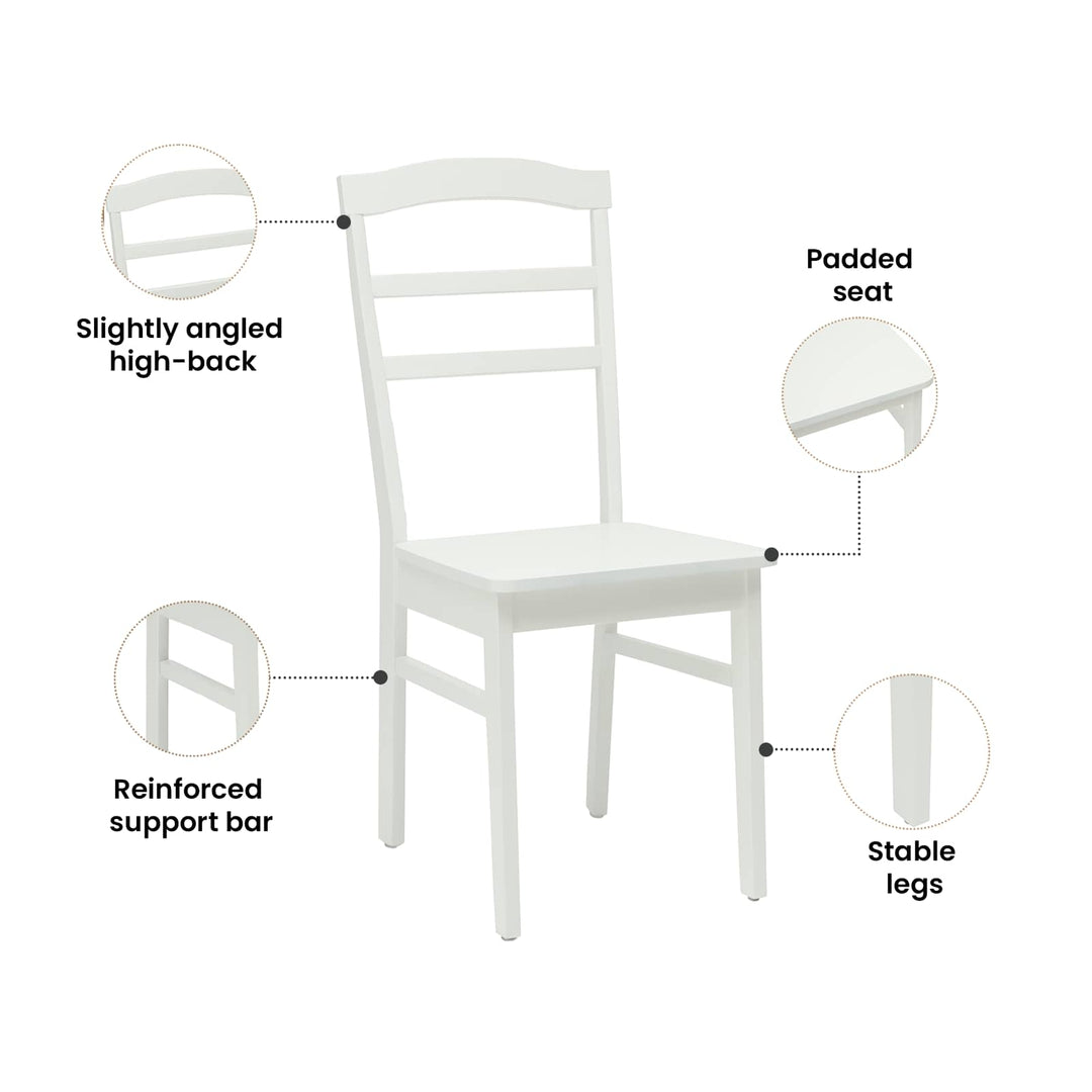 Spisestuestol 2 pcs Hvid Massiv Gummitræ