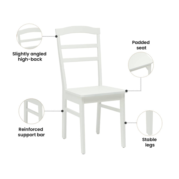 Spisestuestol 2 pcs Hvid Massiv Gummitræ