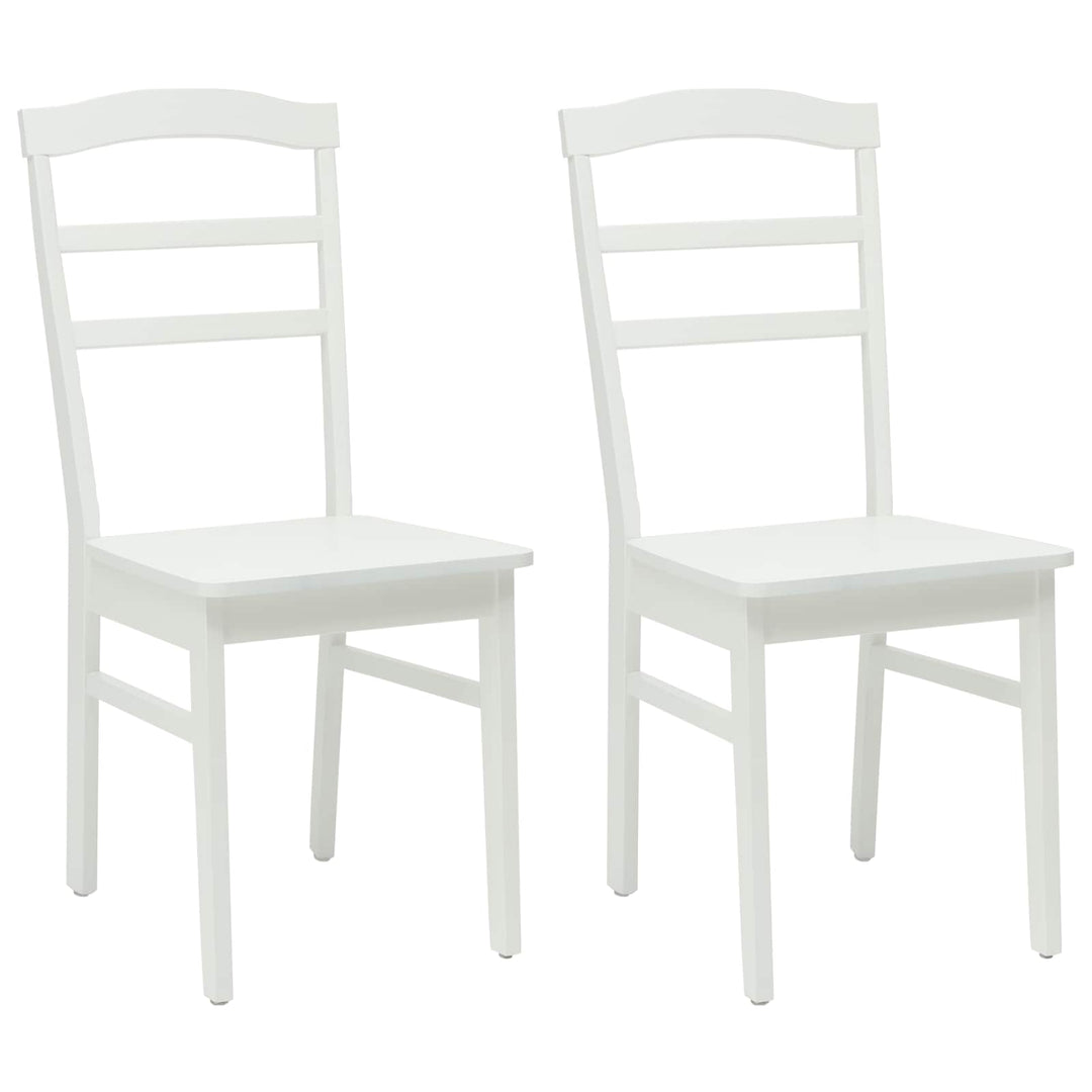 Spisestuestol 2 pcs Hvid Massiv Gummitræ